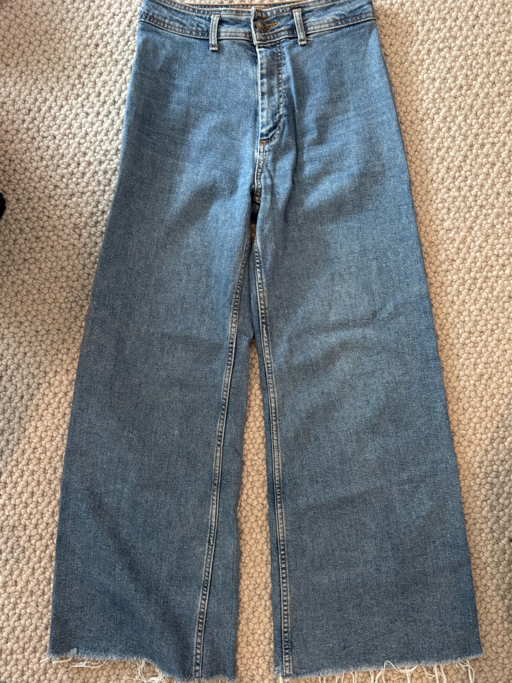 Zara Wide-Leg Jeans in Light Blue Denim